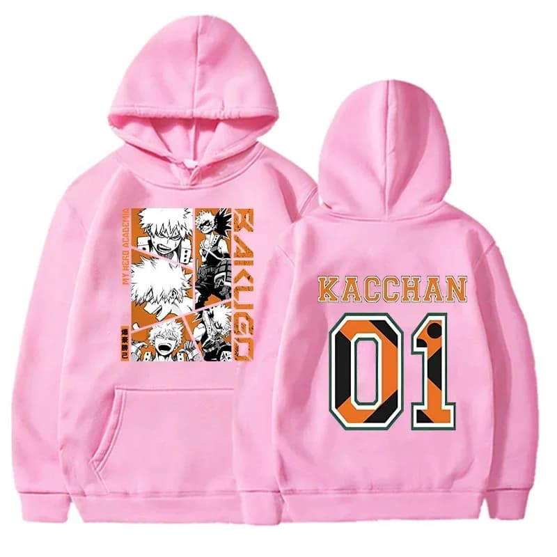 Sweats à capuche imprimés Anime Bakugou Katsuki pour hommes et femmes, pulls à la mode pour l'automn