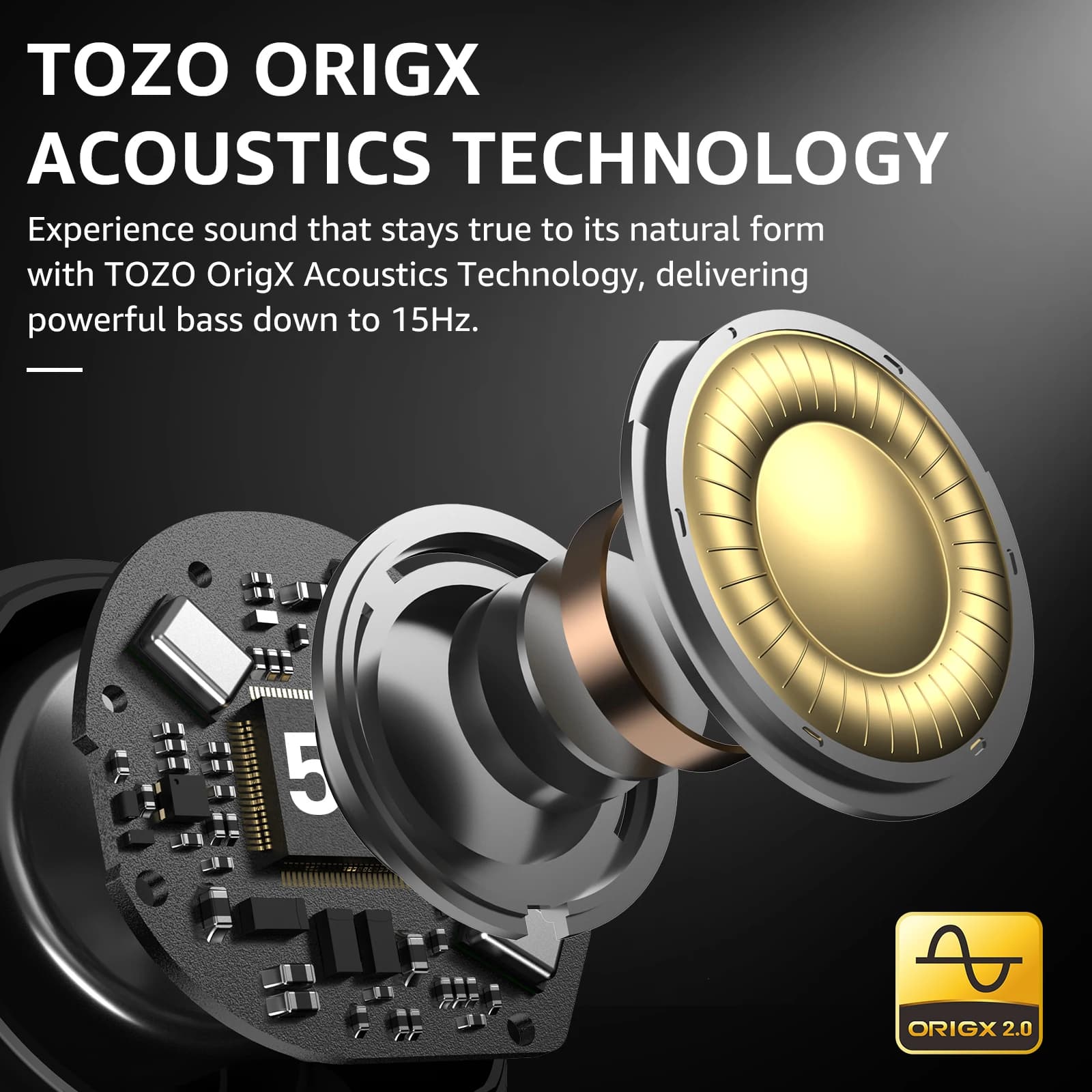 TOZO nouveau écouteurs sans fil NC9 hybride suppression Active du bruit, écouteurs Bluetooth avec so