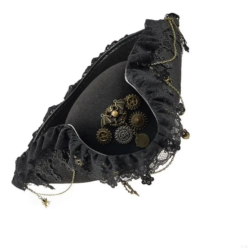 Chapeau Pirate victorien 72XE, équipement d'événement à thème en détresse, chapeau pour mascarades f