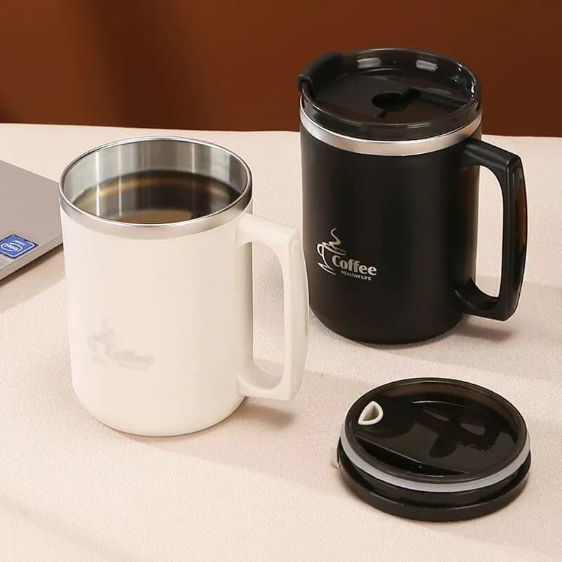 Tasse à café au lait en acier inoxydable, Double paroi, tasses et tasses d'eau isolées thermiques, t
