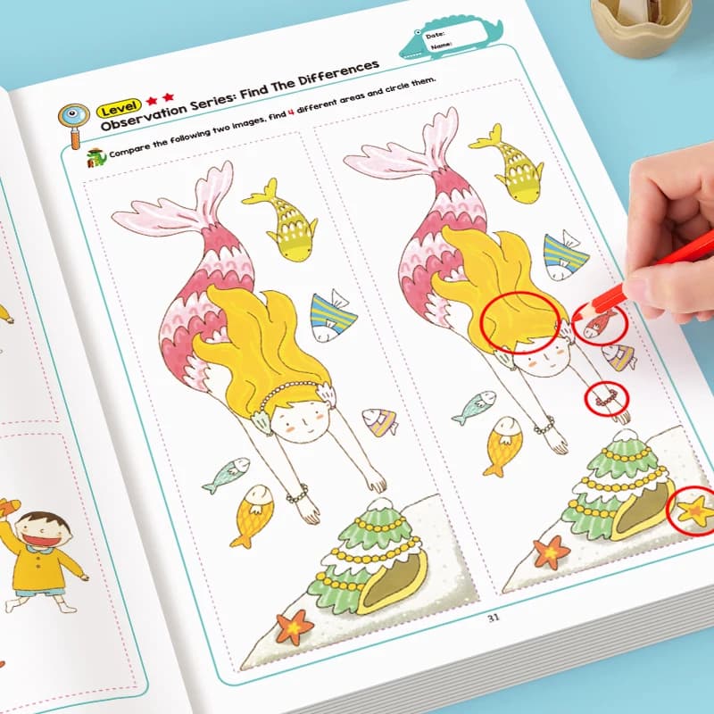 Cahier d'activités sur les différences invisibles, comprenant 32 jeux d'observation interactifs et d