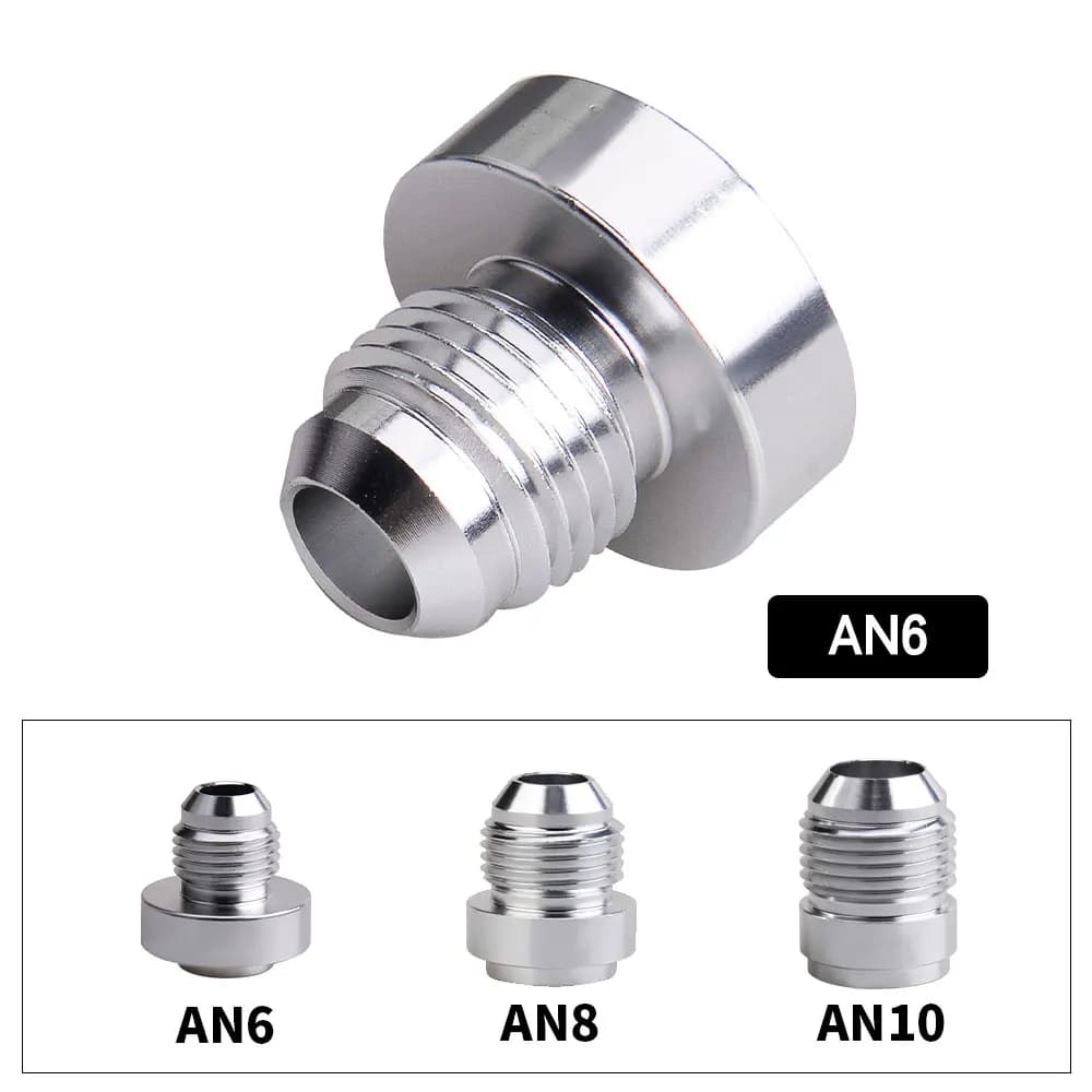 Raccord de Tuyau Nitrous en Aluminium, Billette Mâle Droite, Adaptateur de Soudure AN6 AN8 AN10