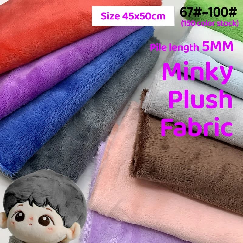 45x50cm 67~100 #   Tissu en peluche pour coudre, longueur de pile de 5mm, 100 Polyester, matériel po