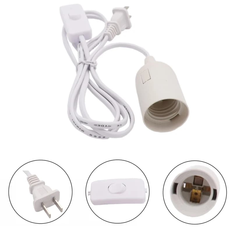 US AU UK EU à E14 E27 cordon d'alimentation vis Base support de lampe pendentif LED tête de lumière 