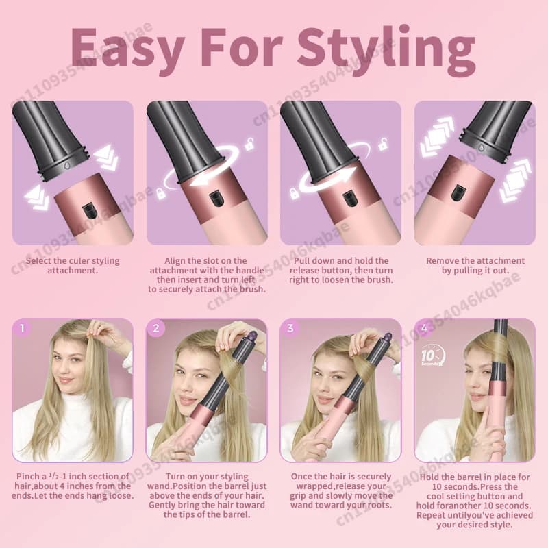 Sèche-cheveux multi-styles 6-en-1 Sencicimen avec brosse ionique négative pour coiffage automatique 