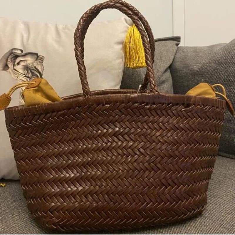 100% peau de vache naturelle tissage sacs à main main concepteur en cuir véritable femme fourre-tout