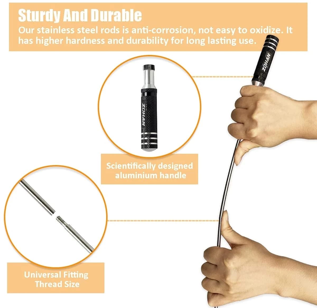 ZOHAN – Kit de nettoyage pour pistolet de chasse, calibre 12, fournitures de nettoyage universelles 