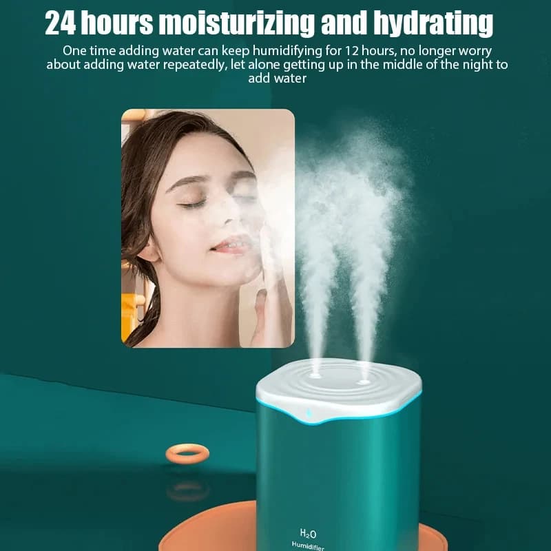 Humidificateur à double pulvérisation de grande capacité, Usb, maison, chambre à coucher, 2l, réappr