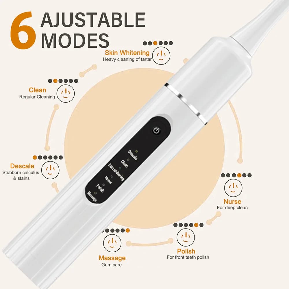 Brosse à dents électrique sonique - outil portable pour le soin et l'élimination du tartre à domicil