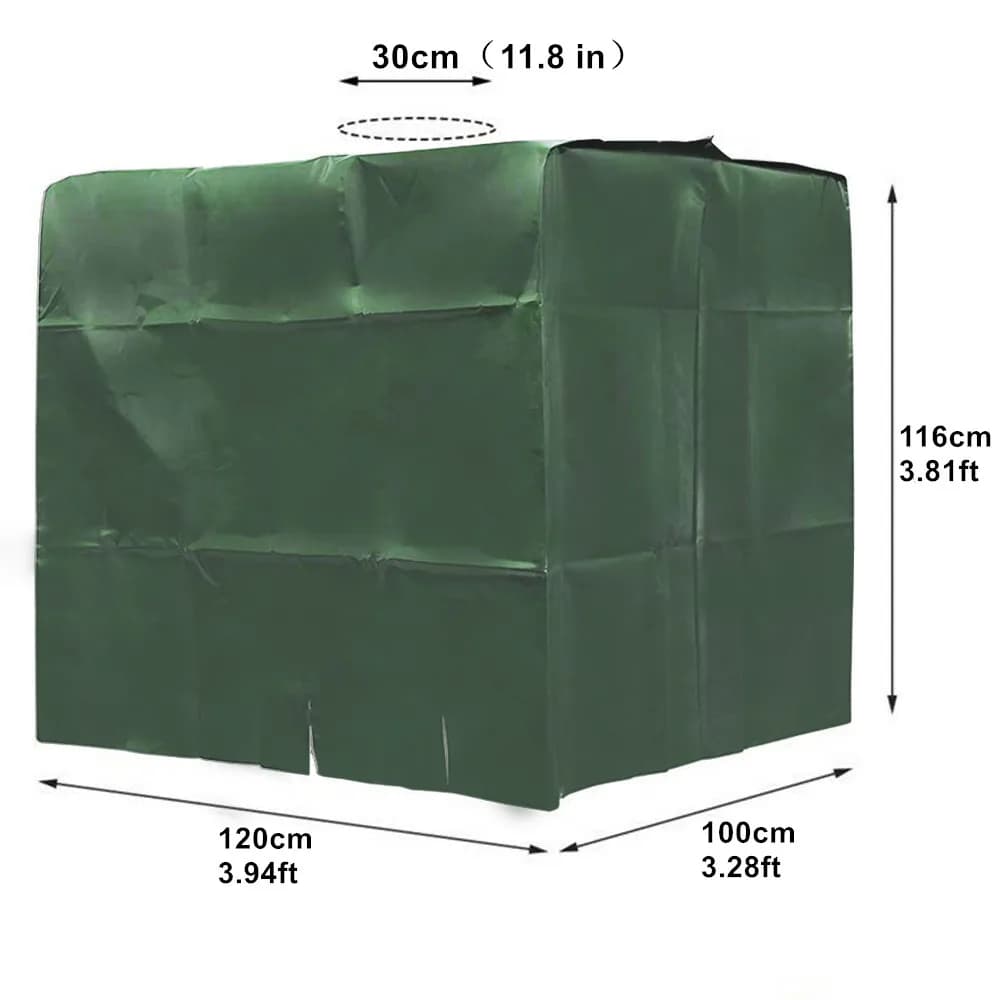 Couvercle de réservoir vert 1000 litres, conteneur IBC, couvercle anti-poussière étanche, tissu Oxfo