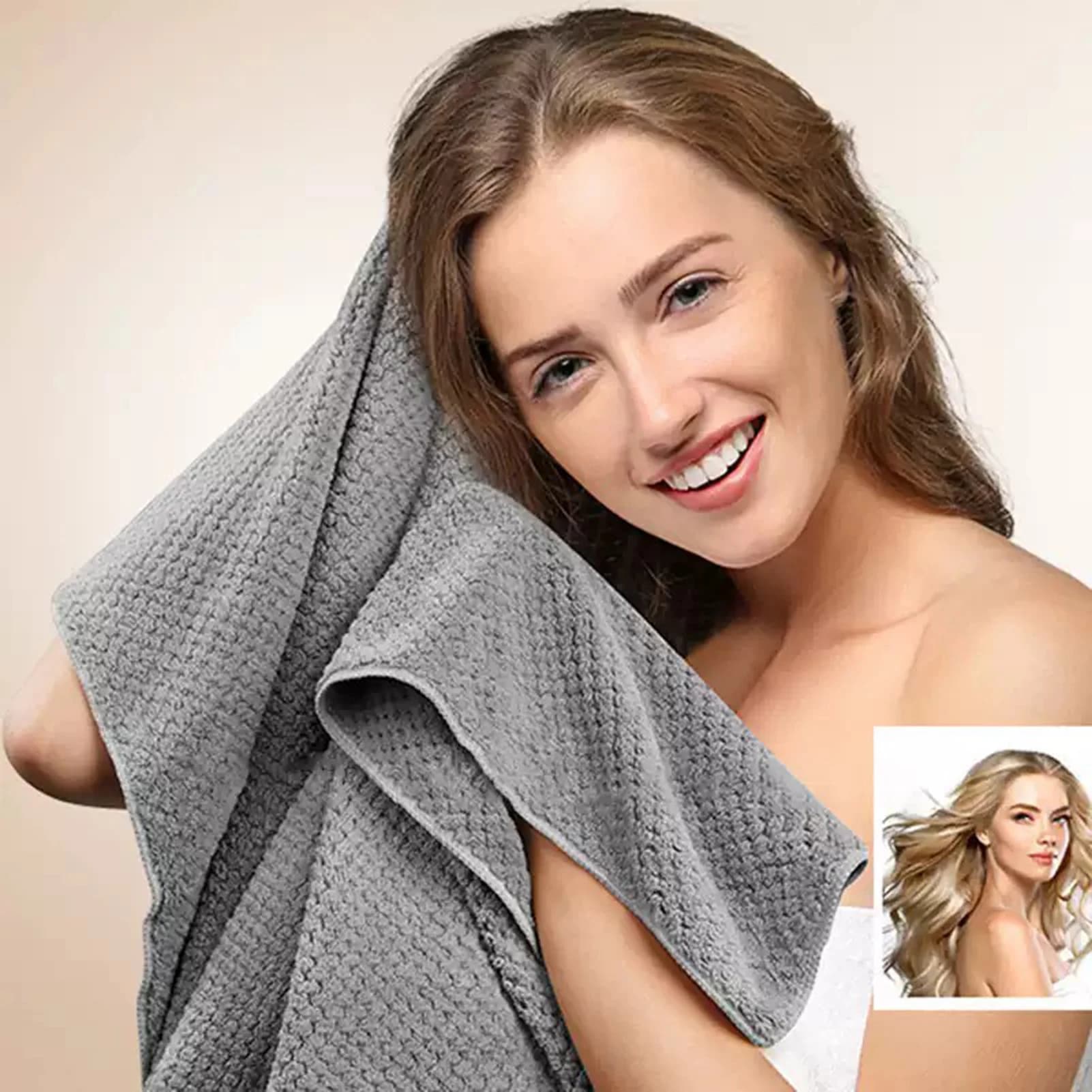 Serviette pour cheveux de couleur unie, bonnet pour cheveux secs texturés, serviette pour cheveux ab