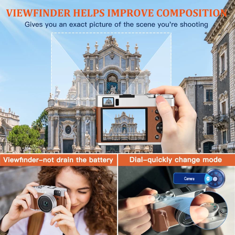Appareil photo numérique 4K, mise au point automatique, caméra Vlogging 48MP pour YouTube et caméra 