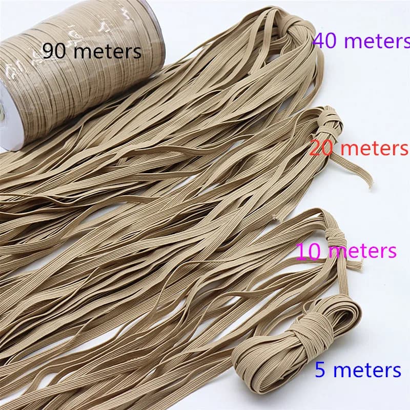 5m 10m 20m 40m 90m bande élastique 6mm couleur couture ménage élastique bande élastique vêtement acc