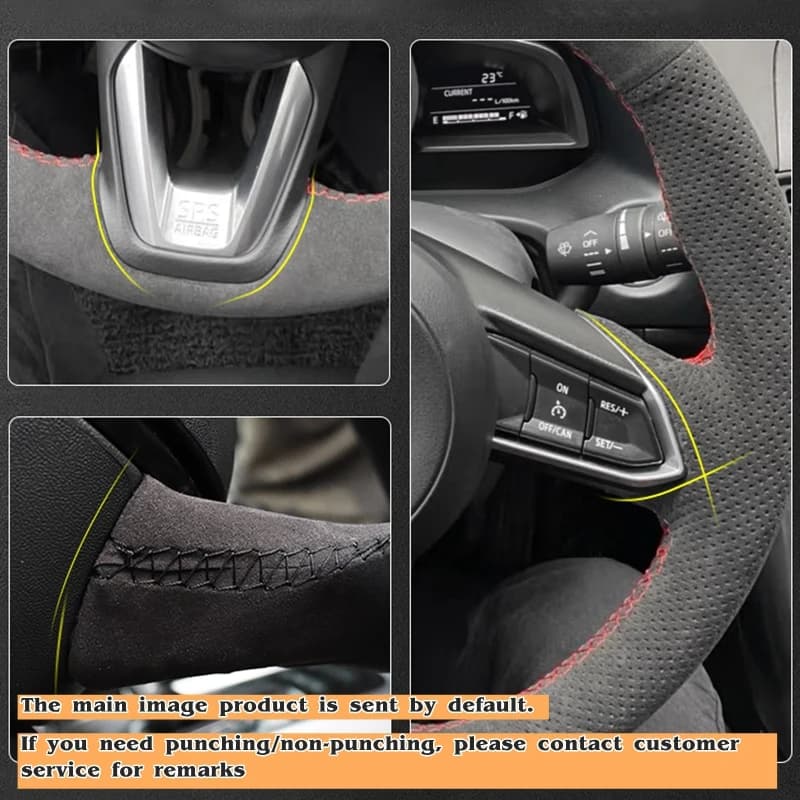 Housse tressée pour volant de voiture, personnalisée, en daim souple, 100% adaptée à la Porsche 911 
