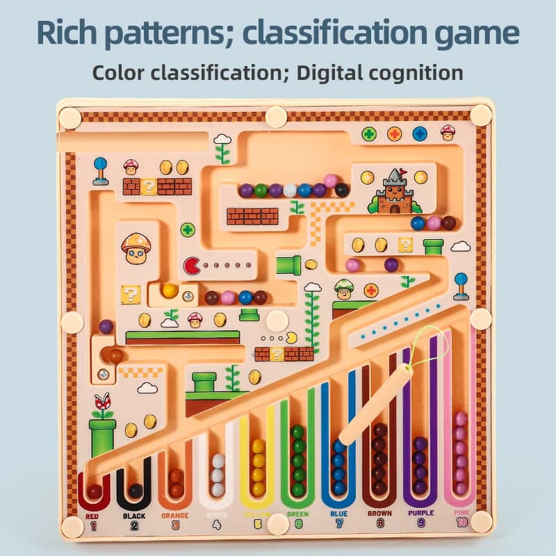 Un labyrinthe magnétique, un jouet de puzzle avancé pour enfants, qui améliore la pensée mathématiqu