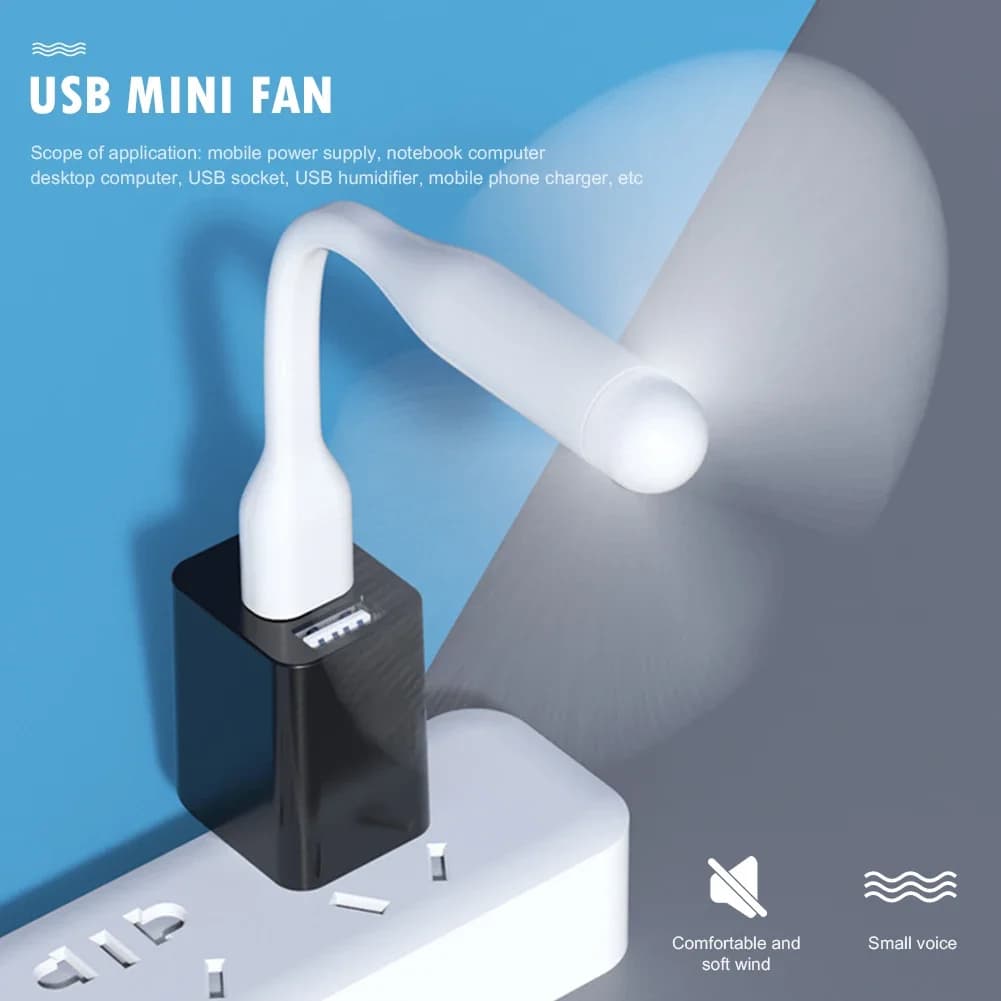 USB petit ventilateur Flexible ventilateur pliable pour batterie externe ordinateur Portable PC char