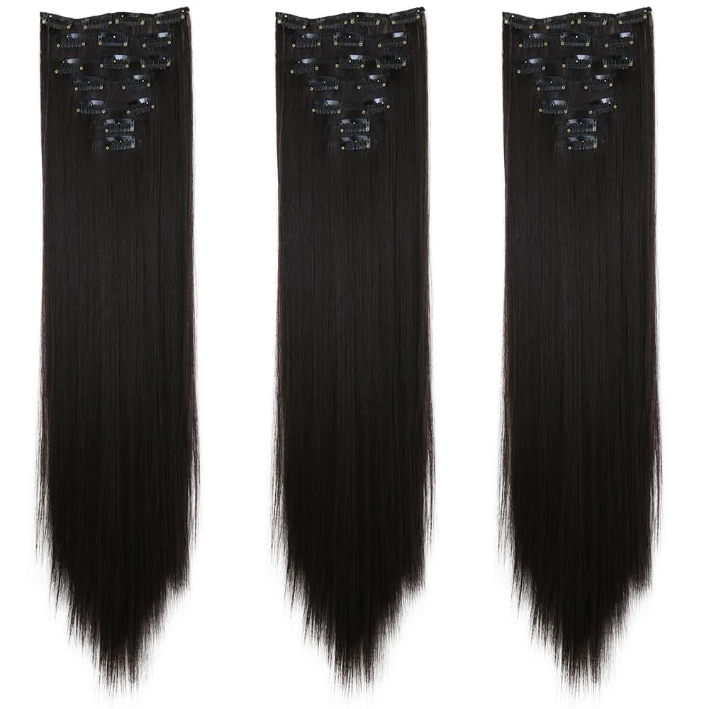 LANSA 7Clips longue droite synthétique pince sur Extensions de cheveux Cheveux pince Naturel haute t