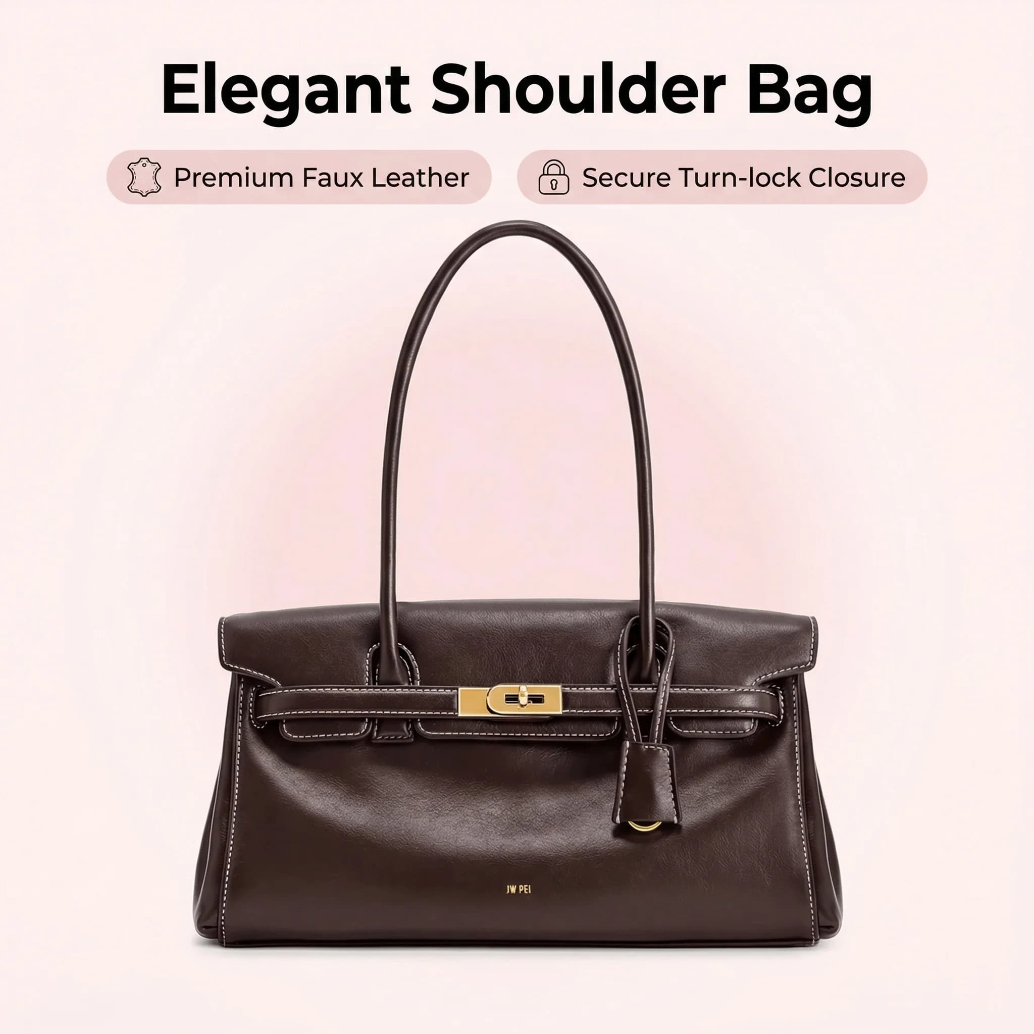 Nouveau sac à main en cuir souple pour femme JW PEI, tendance, avec boucle de verrouillage, petit de