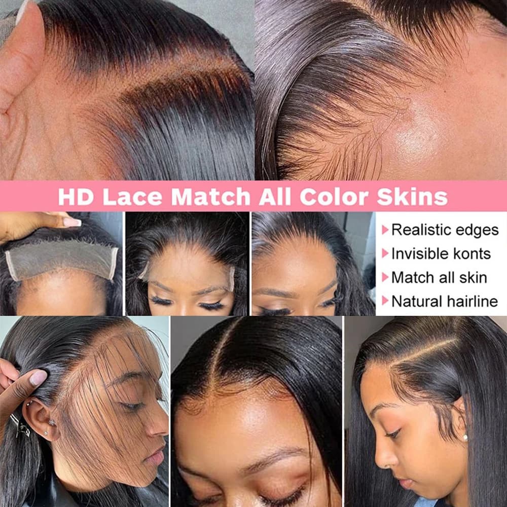 Sophia Straight Lace Front Wig, Perruques de cheveux humains, Perruque sans colle, Pas cher, Sans co