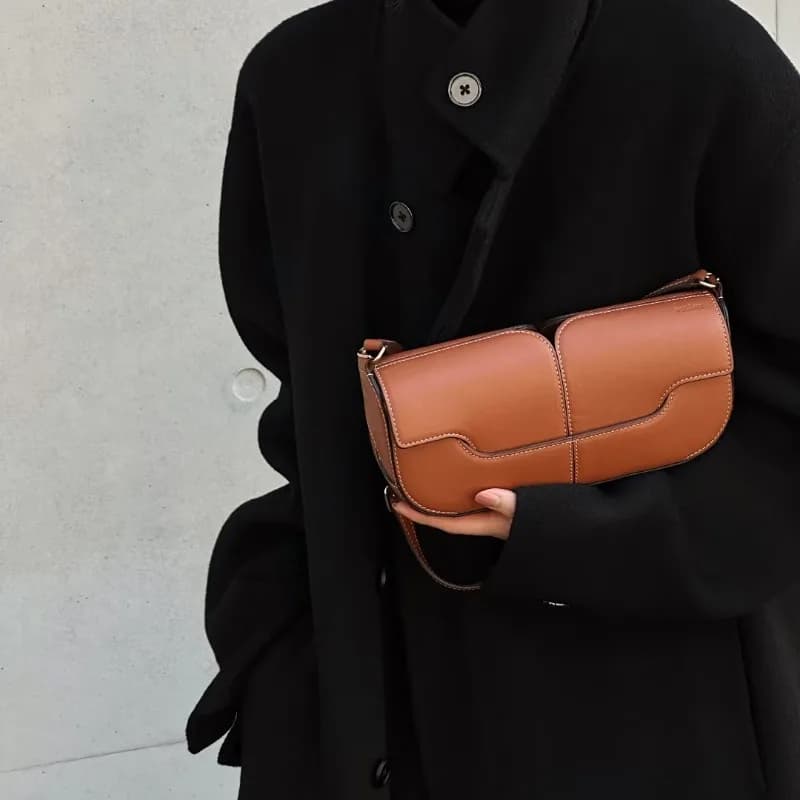 Sac à main unisexe en cuir véritable pour femme, modèle 2026, idéal pour le travail, les trajets quo