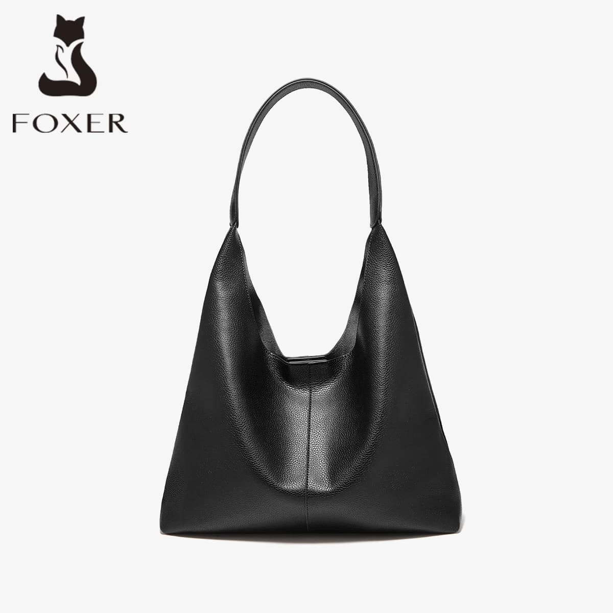Sac à bandoulière minimaliste en cuir fendu FOXER pour femme, nouveau sac hobo décontracté uni 2026,