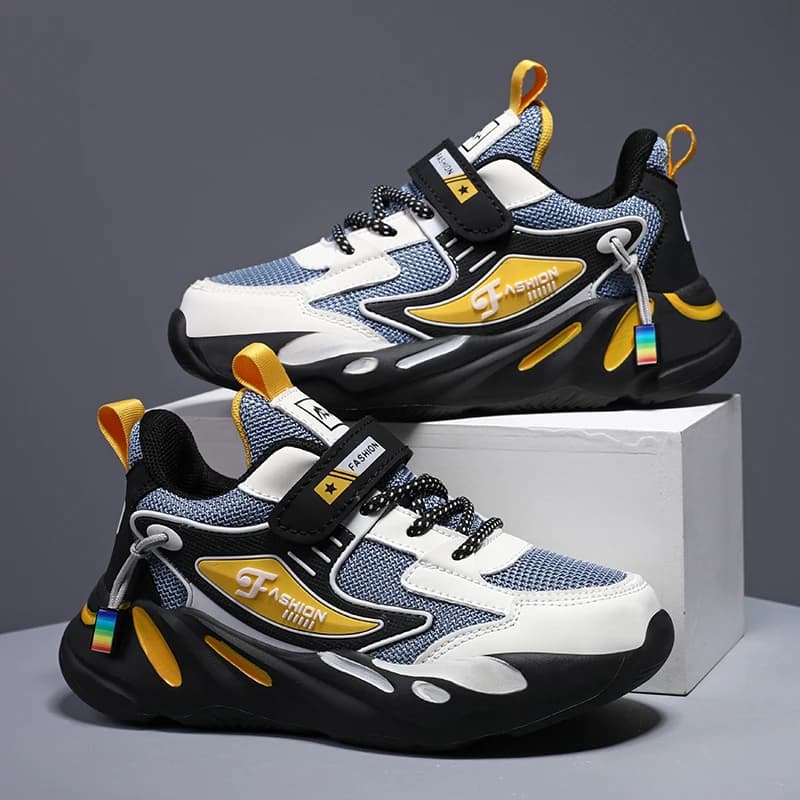 Baskets enfant chaussures de Sport pour garçons mode cuir enfants respirant maille confort chaussure