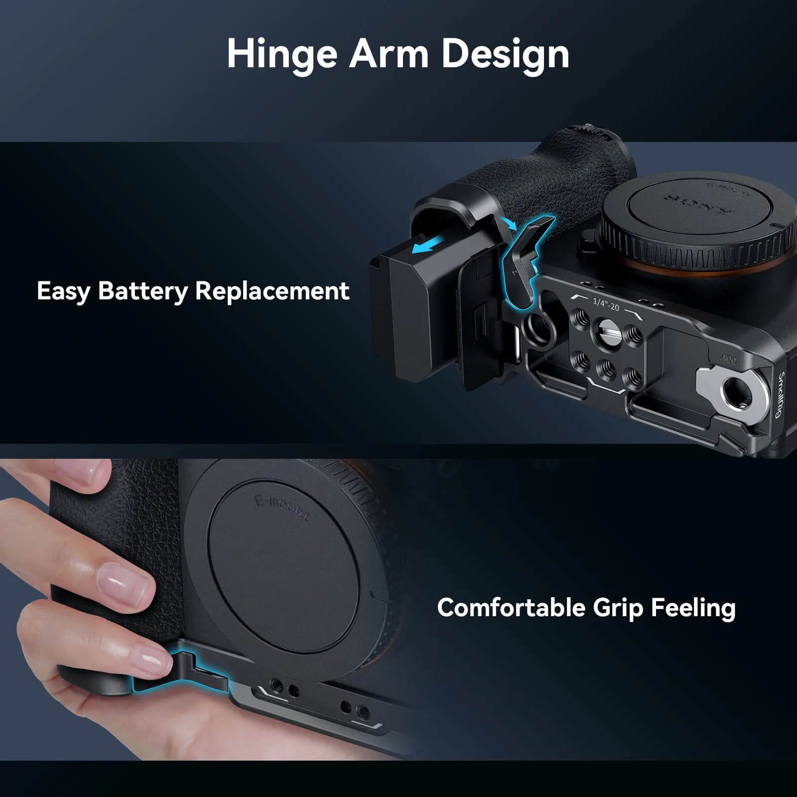 Plaque de montage inférieure SmallRig pour Sony Alpha 7C II / Alpha 7CR Arca-Swiss, plaque à dégagem