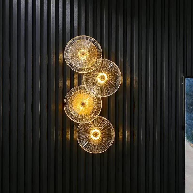 Applique Murale LED Ronde en Verre au Design Nordique Moderne, Luminaire Décoratif d'Nik, Idéal pour
