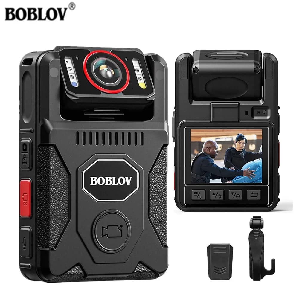 BOCombination-V M7 Pro Caméra montée sur le corps, Enregistreur vidéo, Rotation à 128 °, Caméra 4K, 