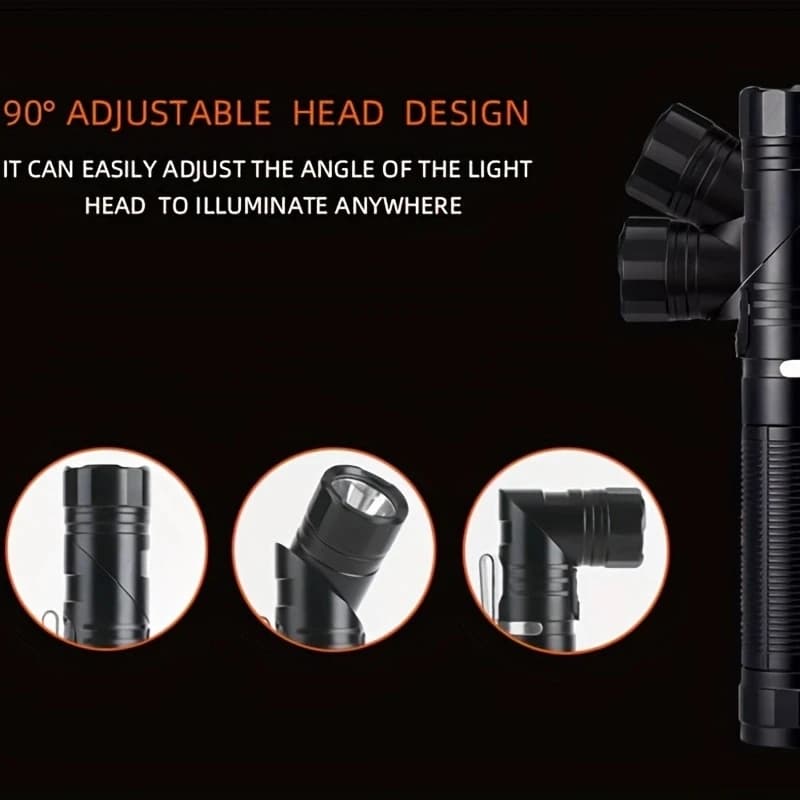 12W SST40 LED lampe de poche tactique 90 degrés rotatif USB Rechargeable torche magnétique chasse Ca