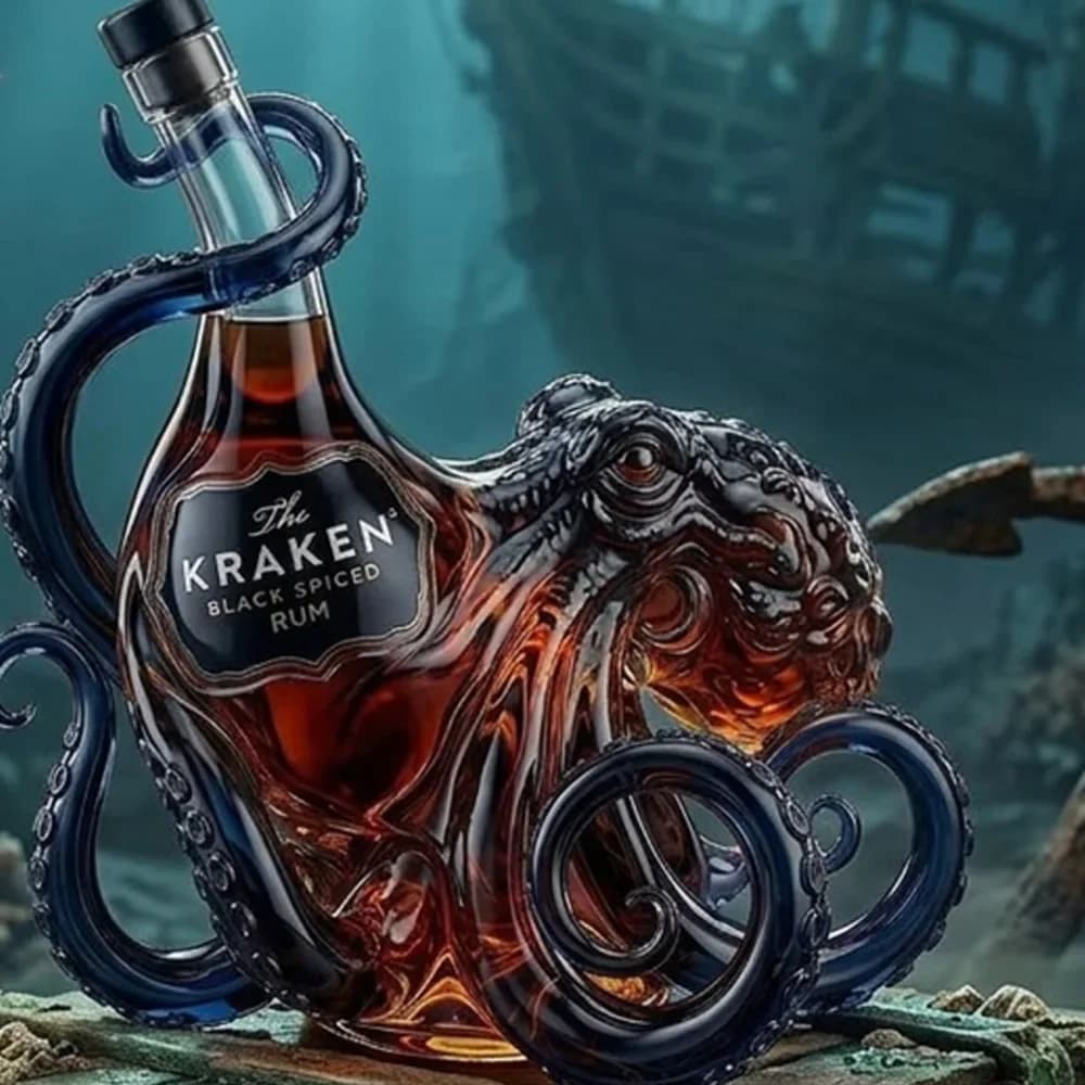 Carafe à liqueur en verre Kraken Octopus, design luxueux, bouteille à whisky et rhum pour le stockag