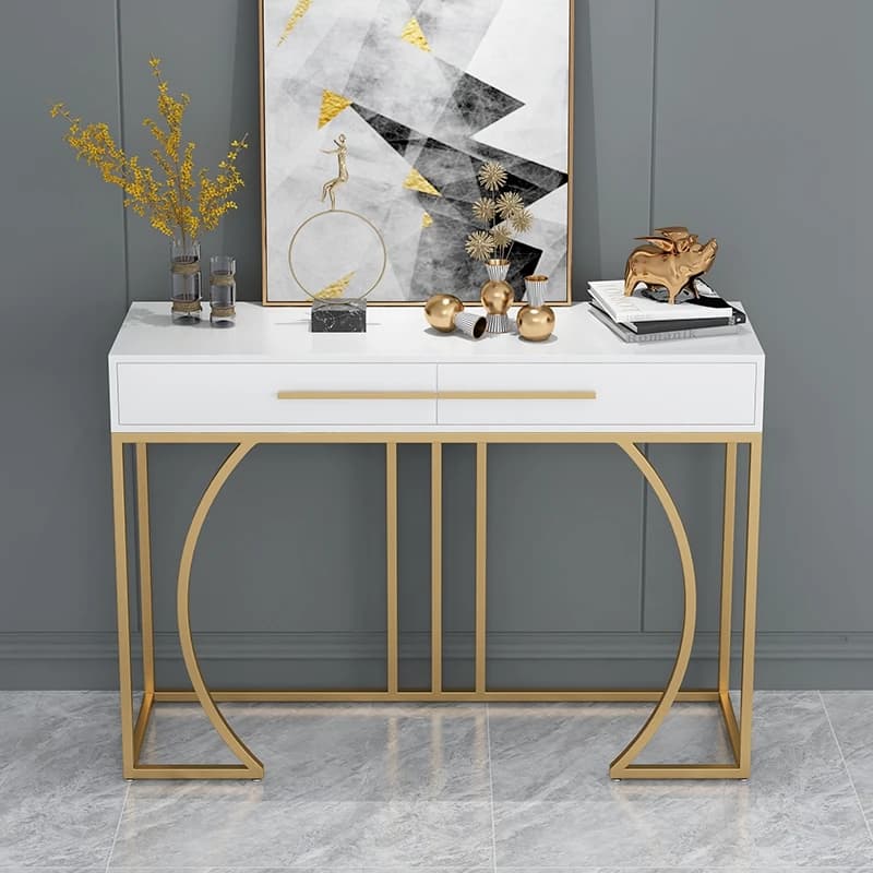 Table console italienne MELEntry en bois, meuble ultra-étroit, table d'entrée moderne et minimaliste