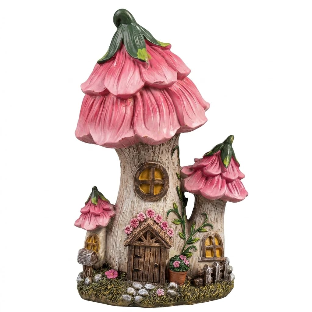Ornement de maison champignon en résine, style conte de fées, simulation durable, décoration micro-p