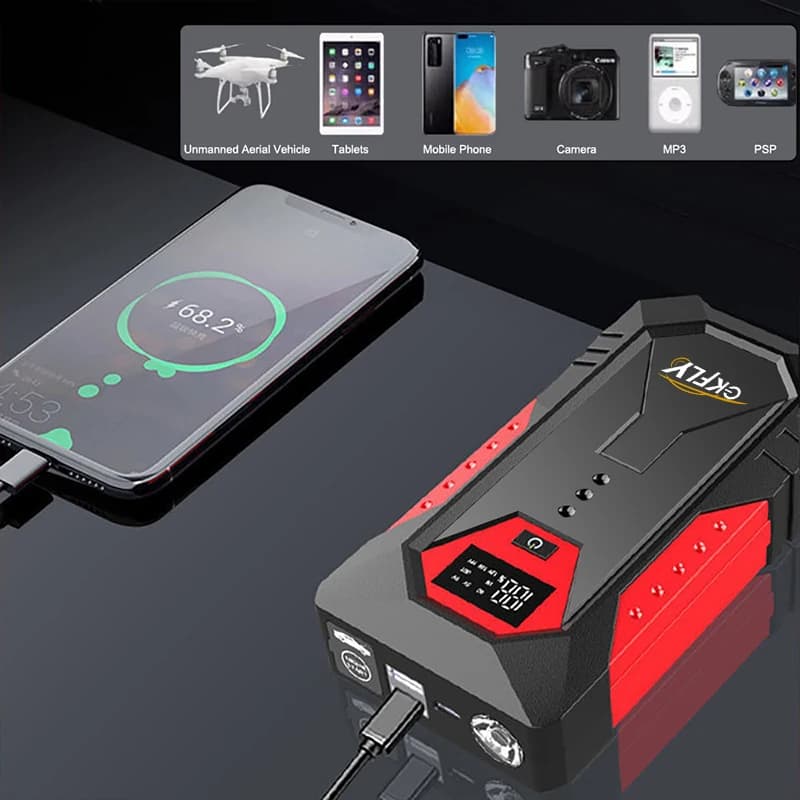 GKFLY démarreur de saut de voiture batterie externe Portable 3000A Booster de batterie de voiture 12