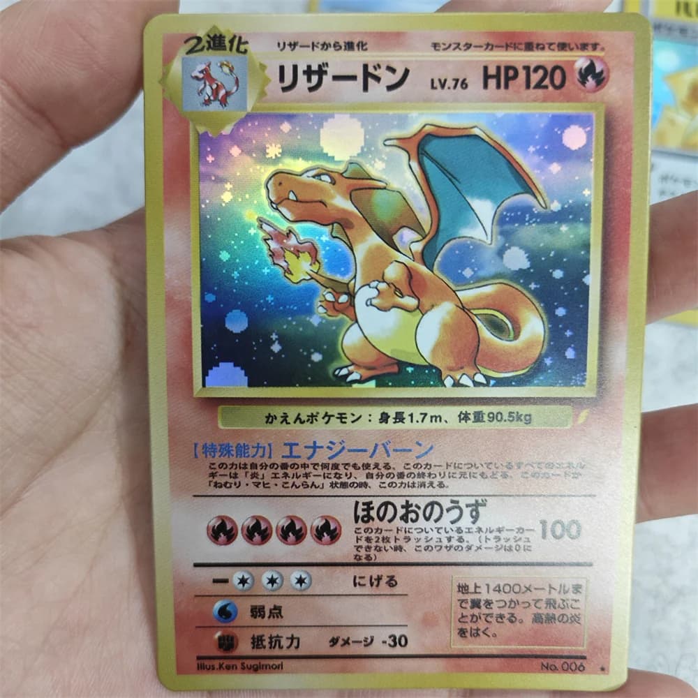 5 ensembles de cartes à collectionner Pokémon 1ère édition, version ancienne, dos de carte Charizard
