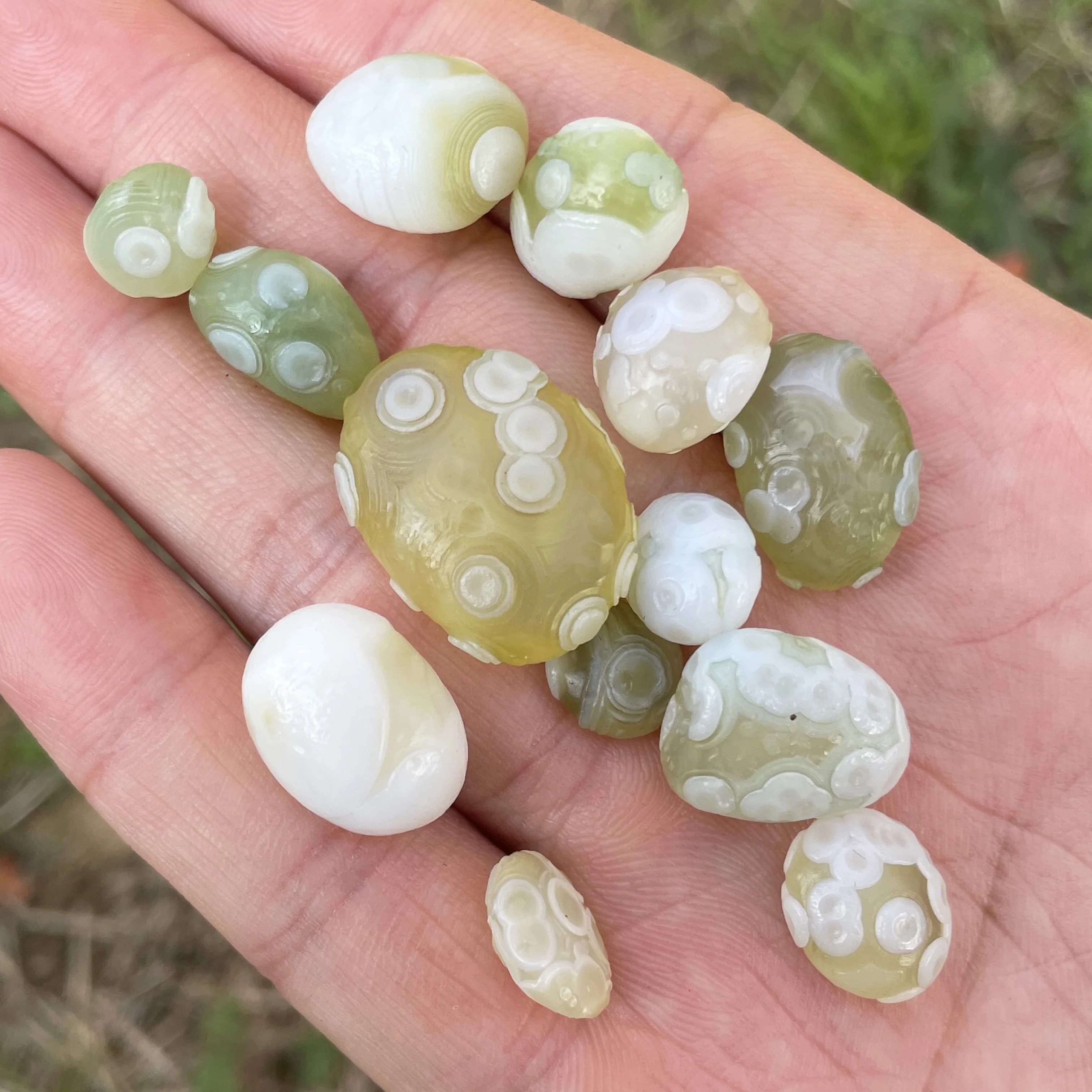 Agate Sardonyx Vert Naturel d'Alxa Gobi, Spécimen de Roche, Pierre de Guérison Énergétique, Décorati