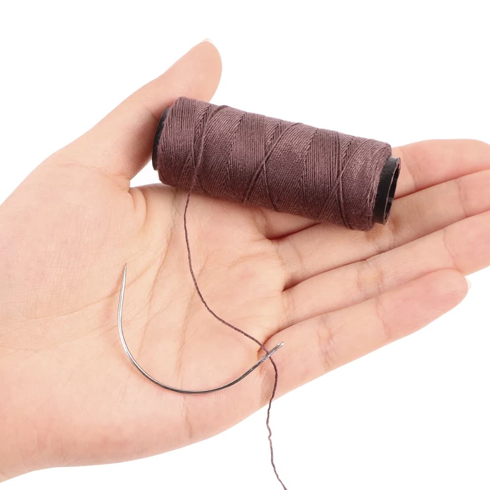 Aiguilles et fil incurvés en forme de C pour Extensions de cheveux, outils de couture de trame de ch