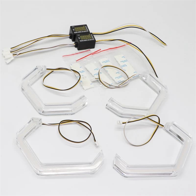 Clignotant LED Angel Eyes pour BMW, style figuré blanc et jaune, feu de voiture DRL, série 1, E81, E