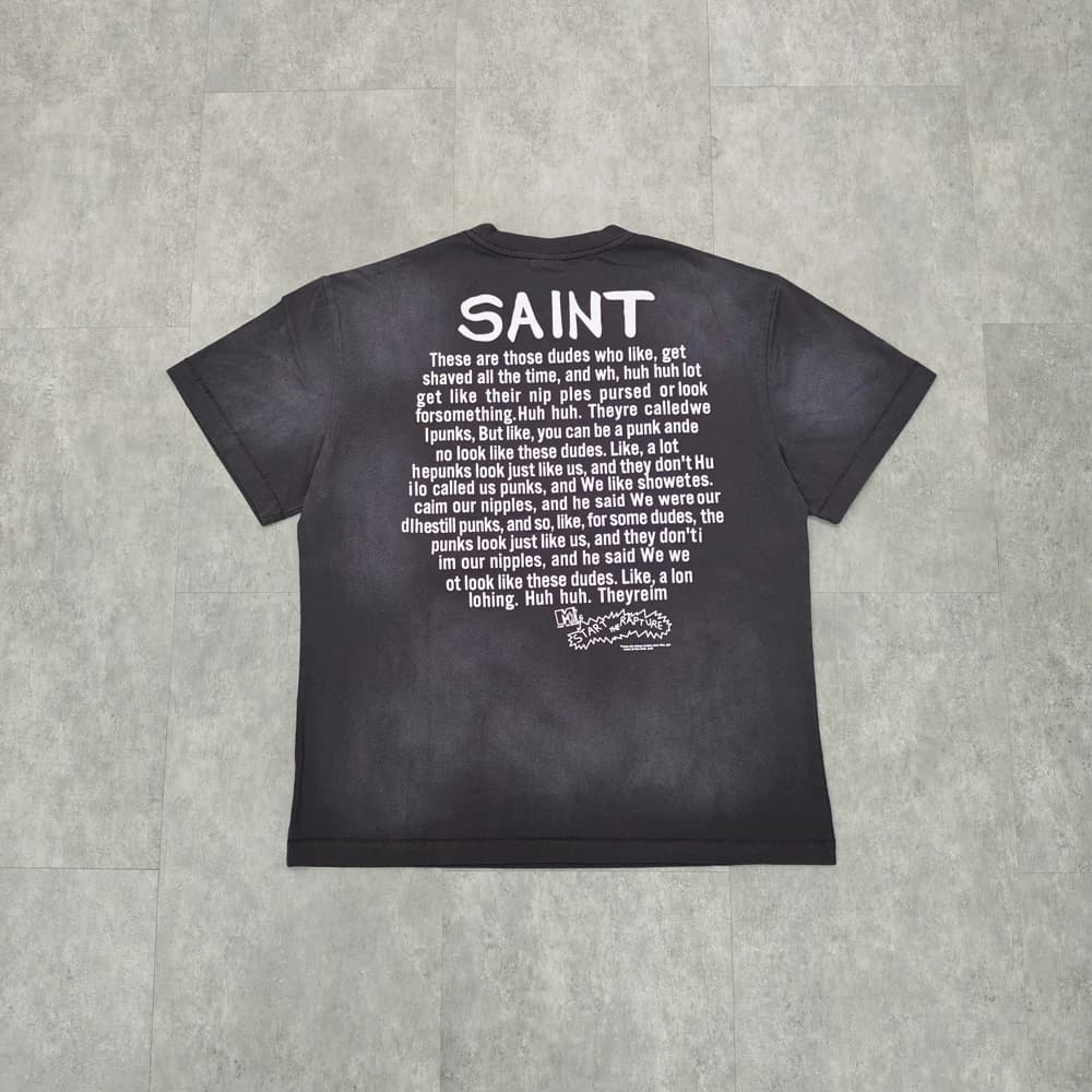 Yao mode Saint de Michael 25SS t-shirt décontracté hommes hauts vêtements surdimensionné Vintage amp