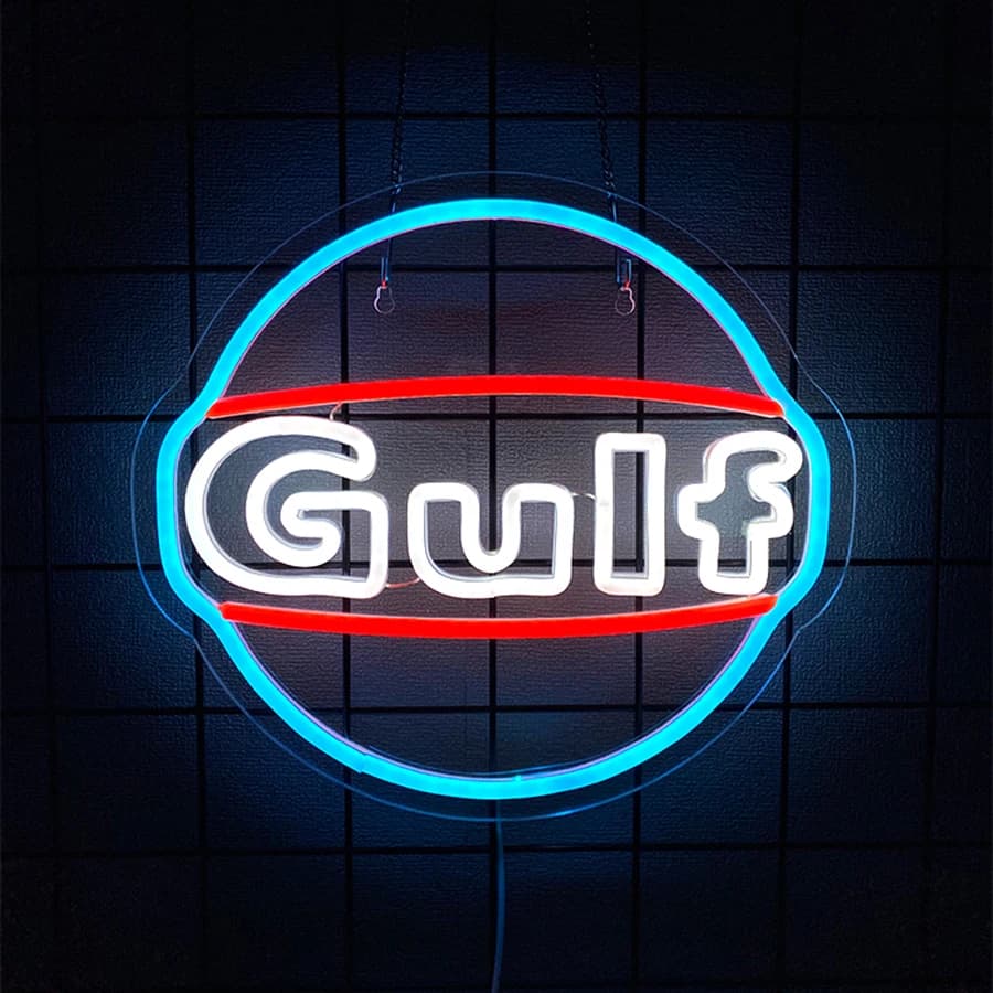 Changement d'huile/Texaco/Gulf/panneau néon LED Standard pour décoration murale, magasin de réparati