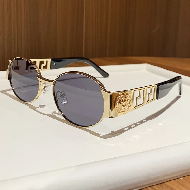 Lunettes de soleil ovales en métal, Style Vintage, monture complète, unisexe, à la mode, prêtes pour
