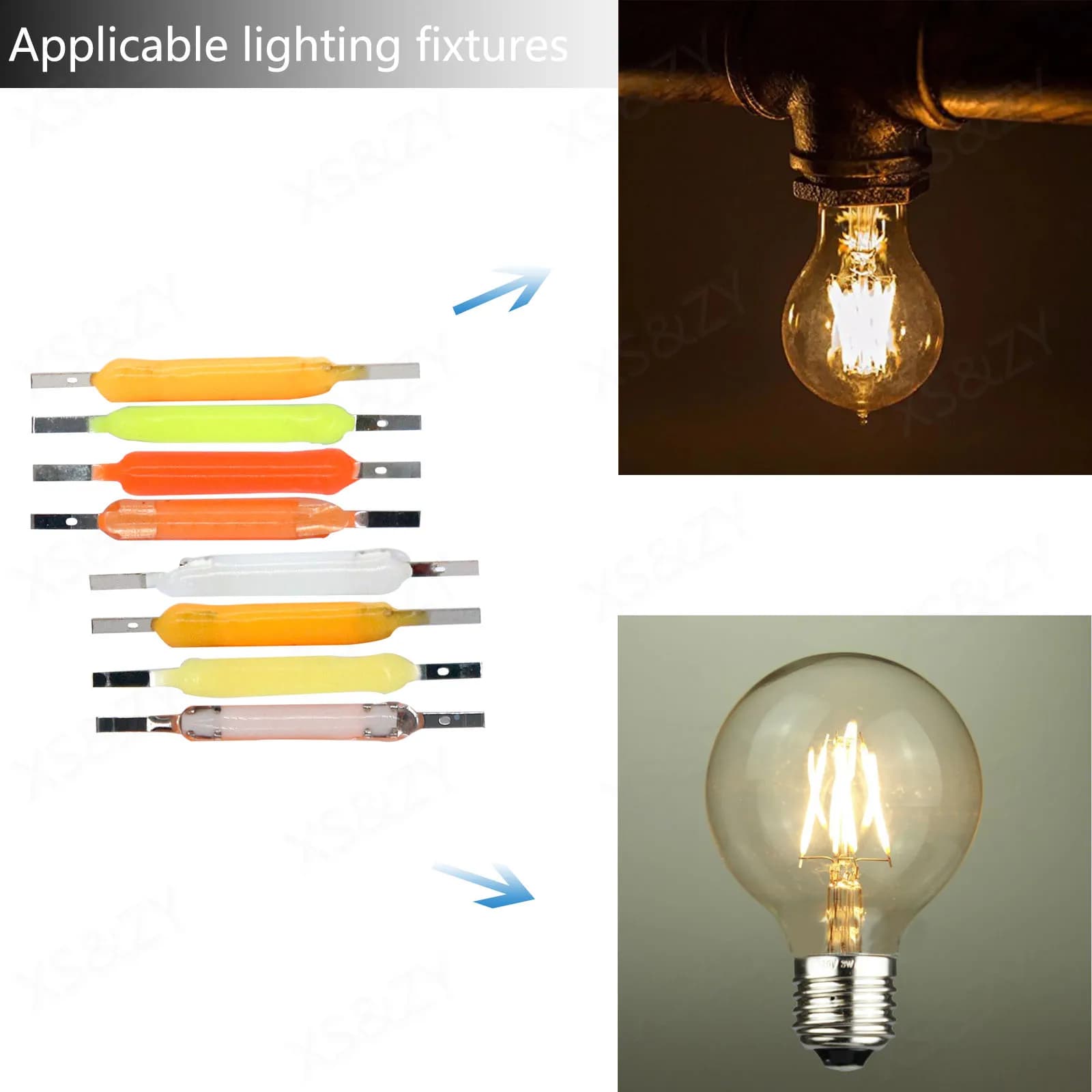 Ampoules LED Edison à filament, DC3V, 50mA, Ra80, 2200K, 2700K, blanc, rouge, vert, bleu, rose, viol