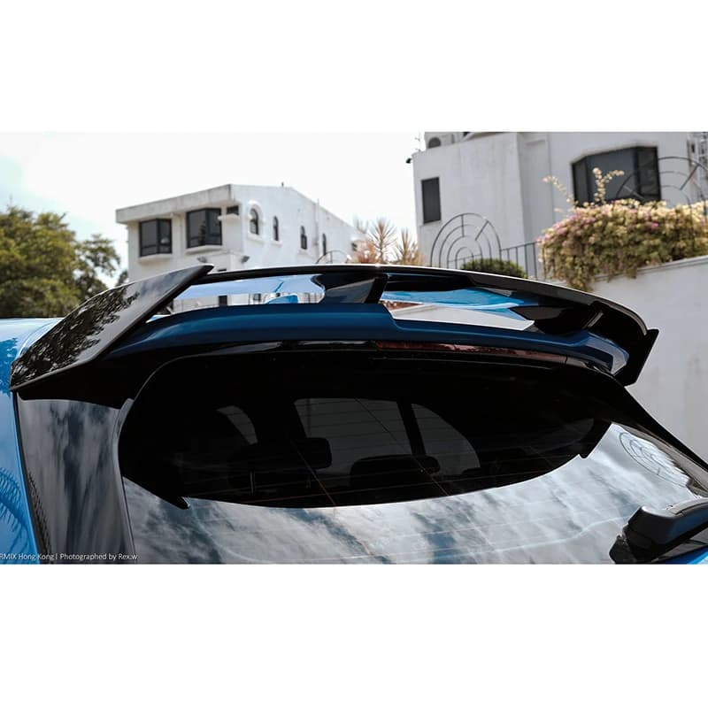 Spomicrophone de toit d'aile arrière de voiture de style performance, kit de carrosserie noir brilla