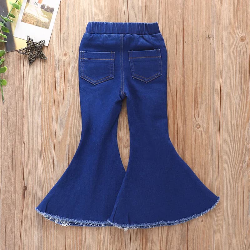 Jean moulant pour bébés filles, pantalon en Denim à trous, décontracté, extensible, évasé, vêtements