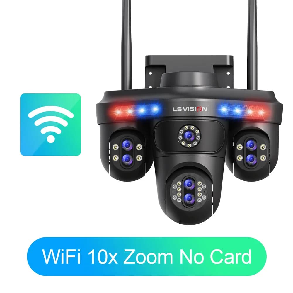 Caméra de sécurité domestique WiFi LS VISION 10K, 7 objectifs, quatre écrans, trois objectifs PTZ av