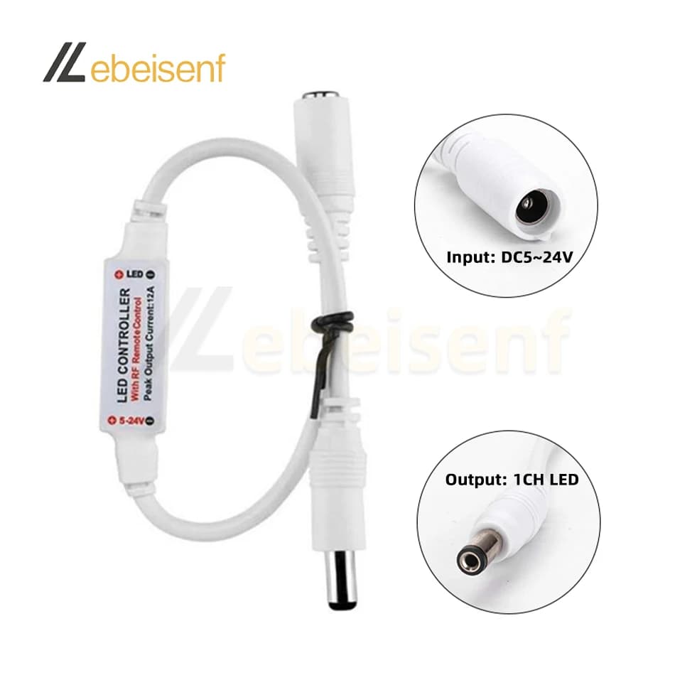 Nouveau Mini variateur de lampe LED couleur unique DC 5V 12V 24V 6A 1 canal avec télécommande de syn