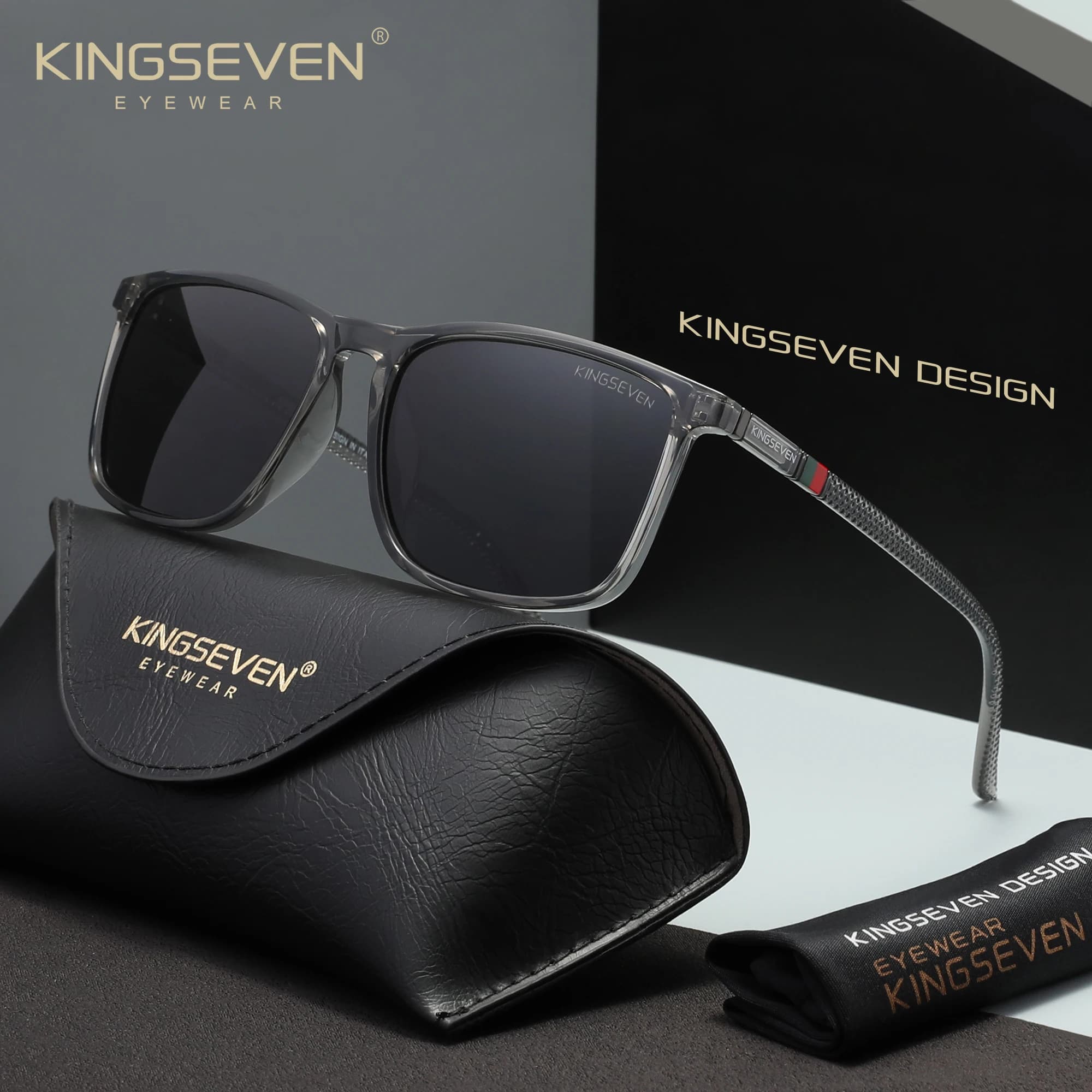 KINGSEVEN mode polarisé hommes femmes lunettes de soleil UV400 protéger Casaul Rectangle lunettes de