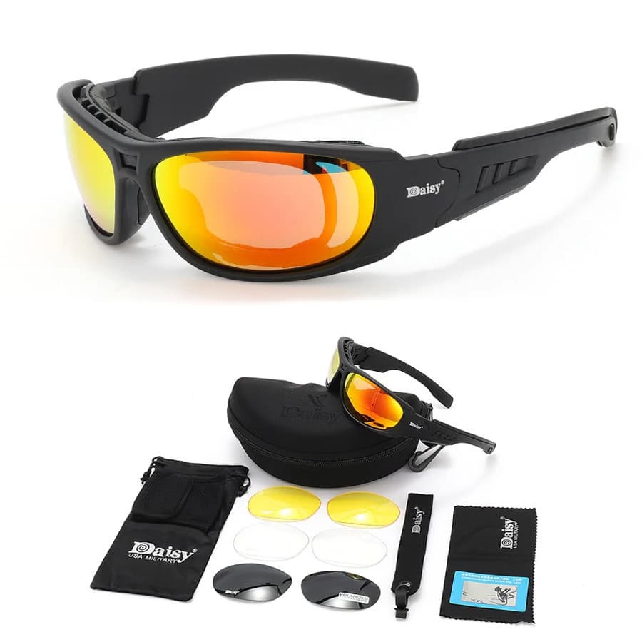 Destroy AndrC6-Lunettes de soleil polarisées militaires pour hommes, pare-balles, airsoft, lunettes 
