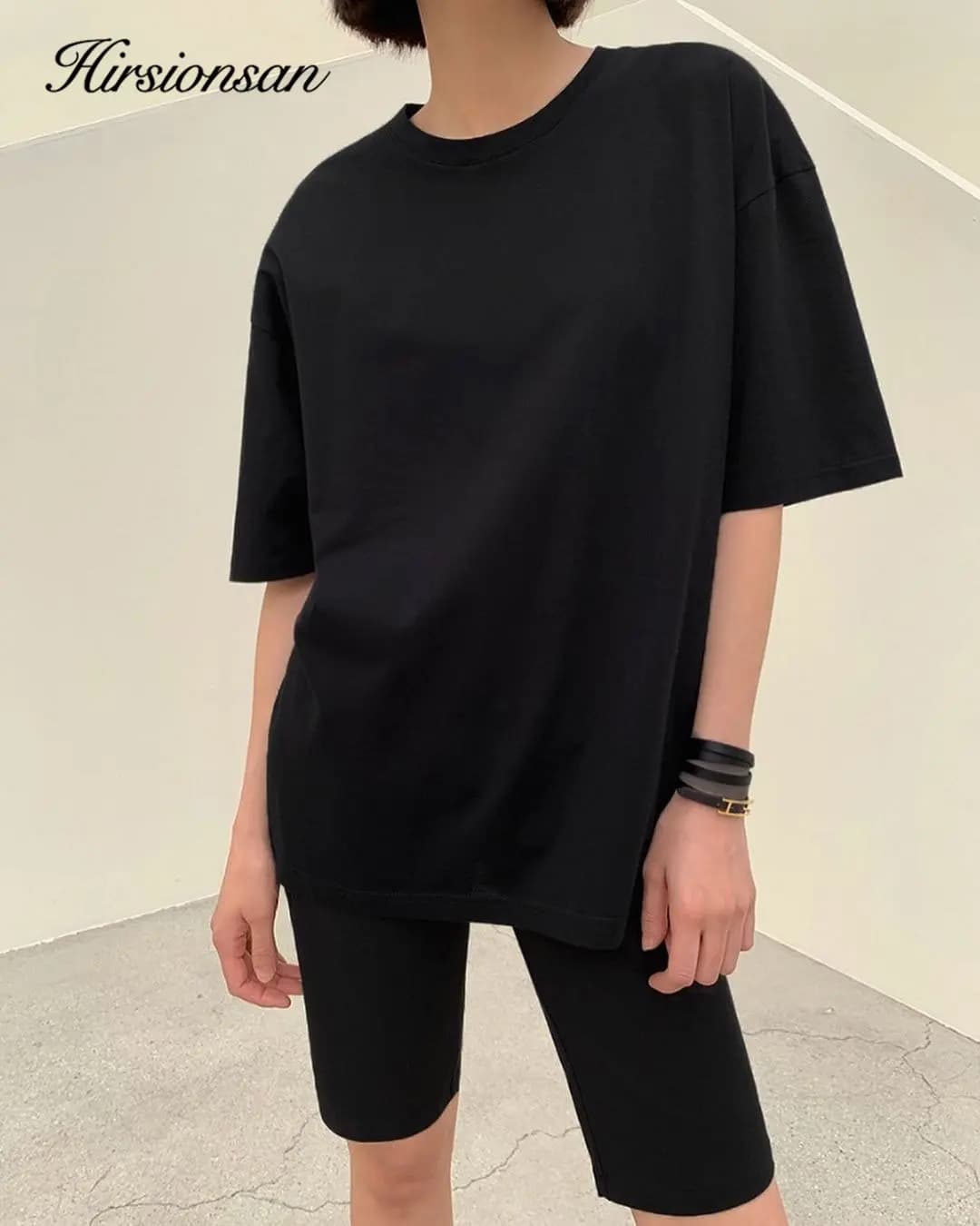 Hirsionsan-T-shirt décontracté à col rond pour homme et femme, 100% coton, 20 couleurs unies, été 20
