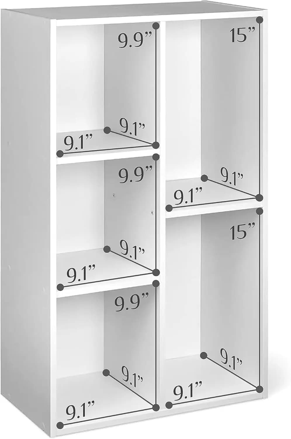 Bibliothèque de rangement à 5 cubes, étagères blanches robustes pour livres et objets de collection,